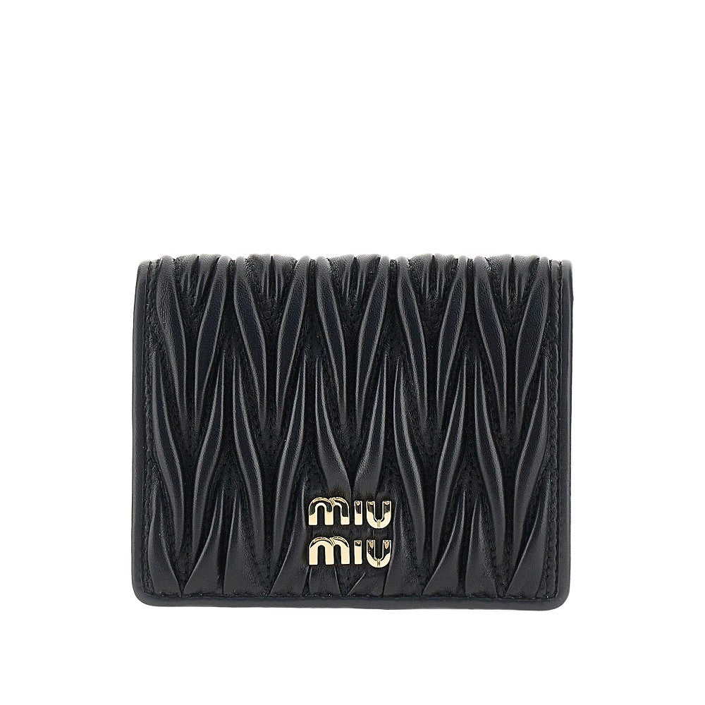 Matelassé nappa leather bi-fold wallet