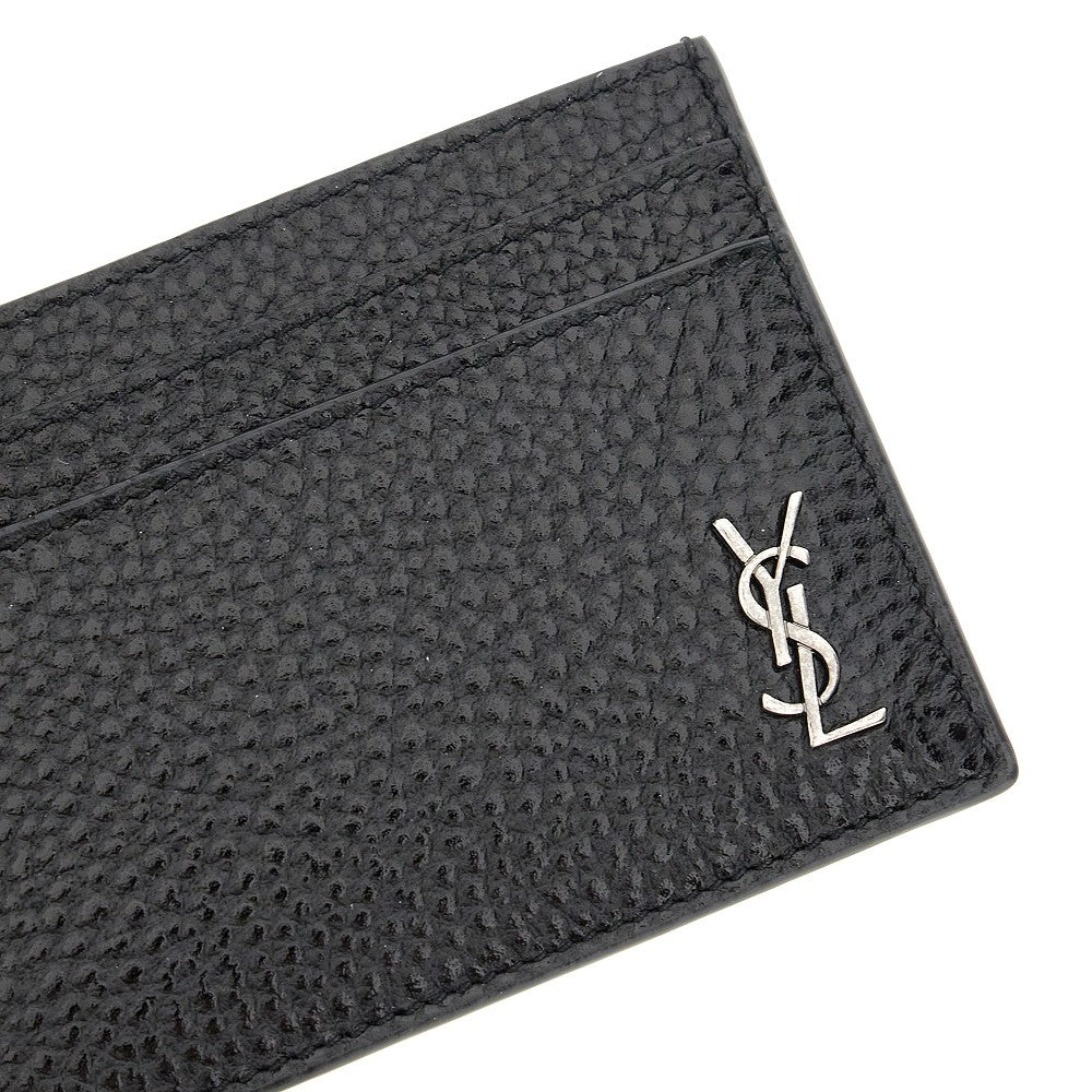 Grain leather cardholder with monogram detail