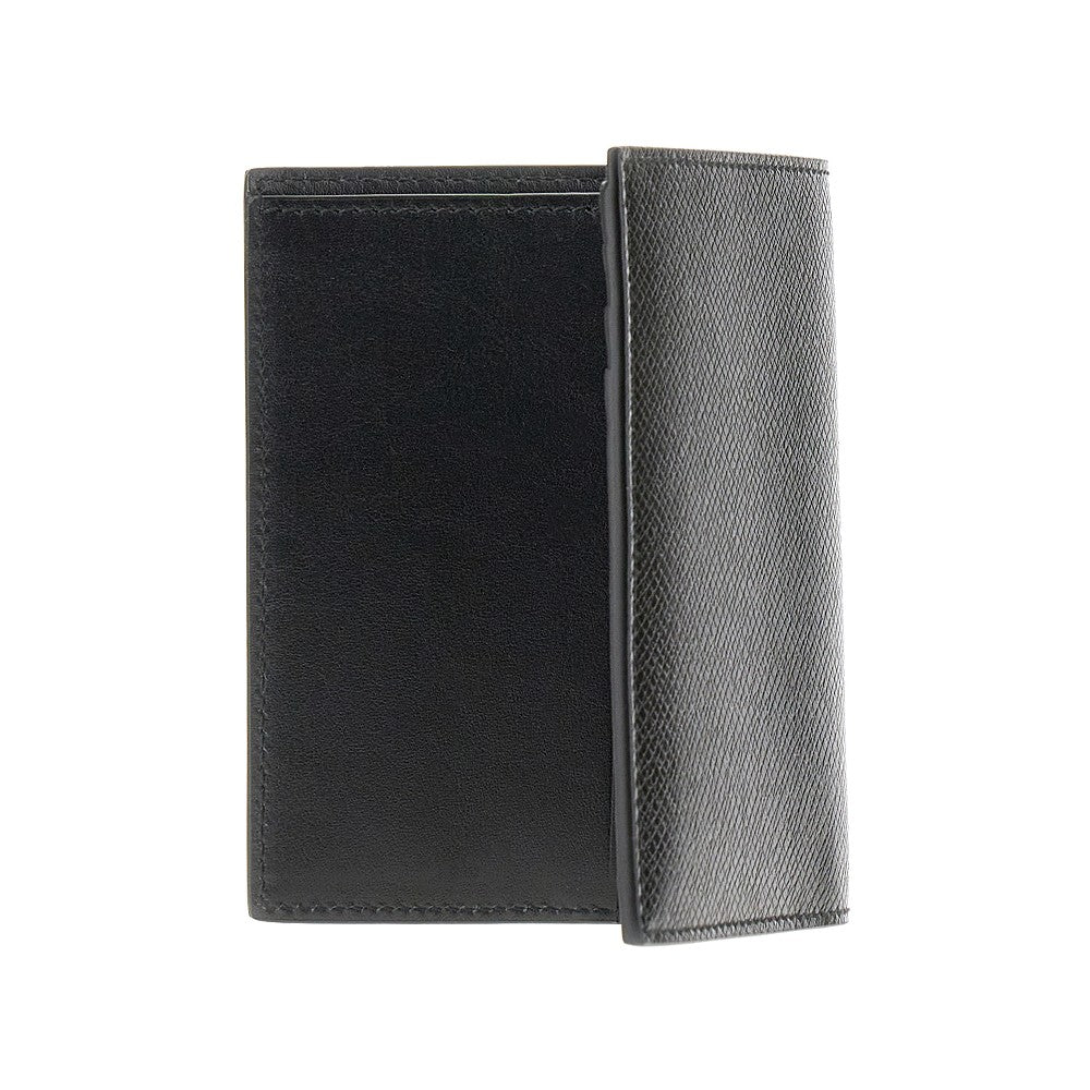 Portafoglio bi-fold in pelle grain
