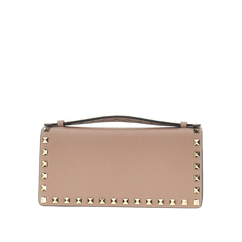 &#39;Rockstud&#39; clutch wallet with chain