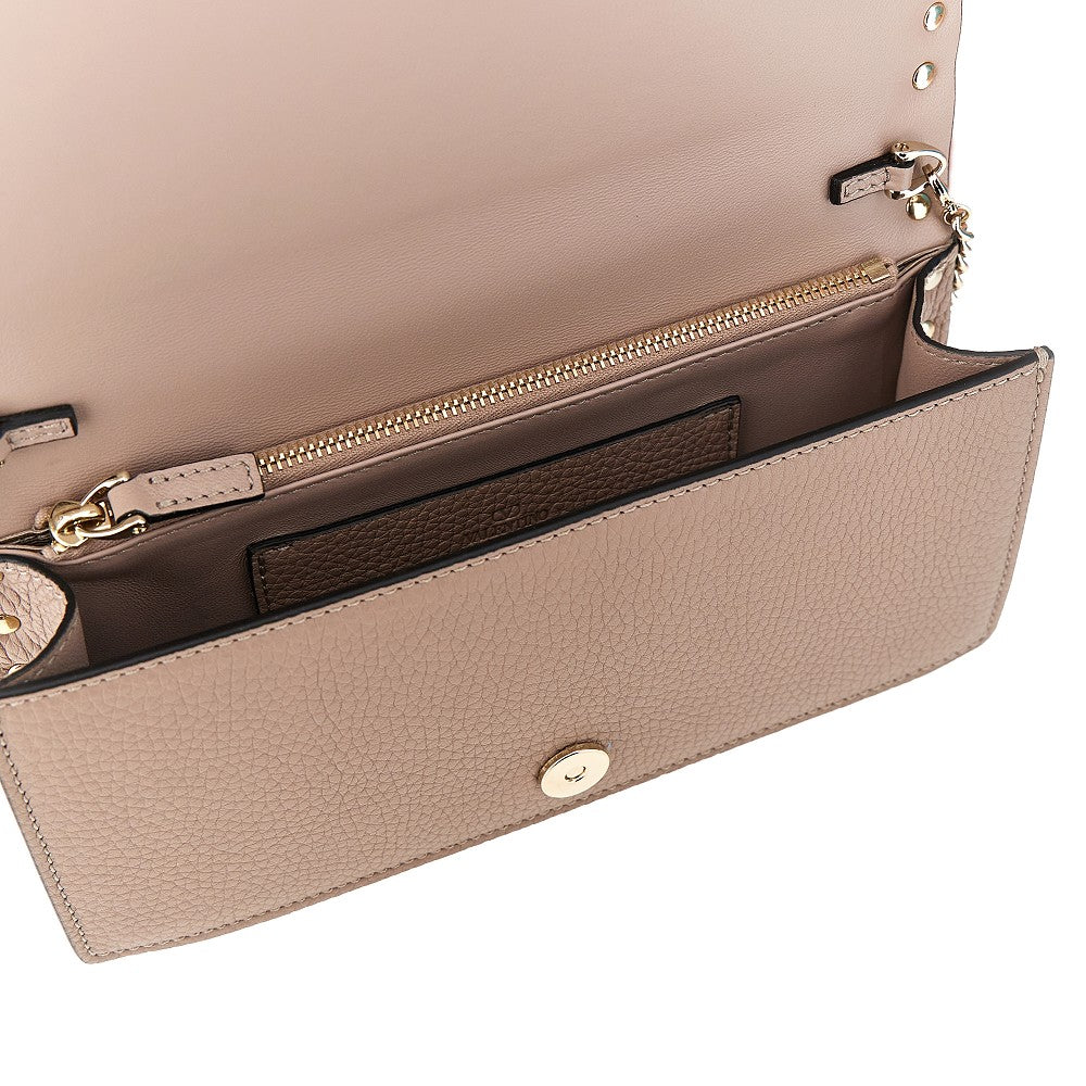 &#39;Rockstud&#39; clutch wallet with chain