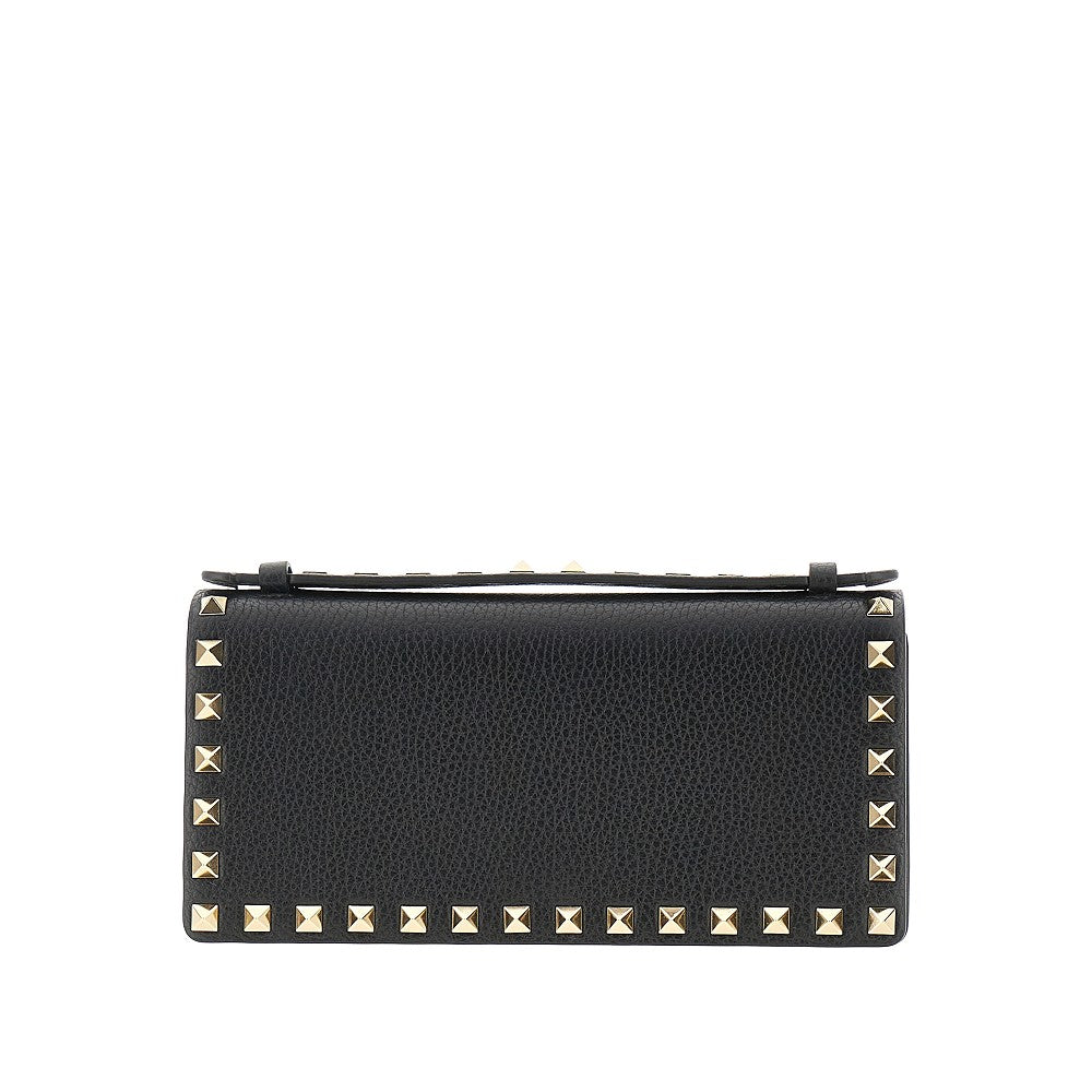 &#39;Rockstud&#39; clutch wallet with chain