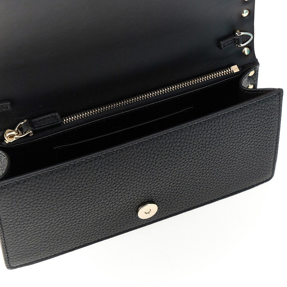 &#39;Rockstud&#39; clutch wallet with chain