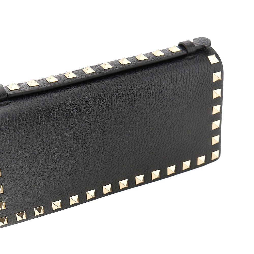 &#39;Rockstud&#39; clutch wallet with chain