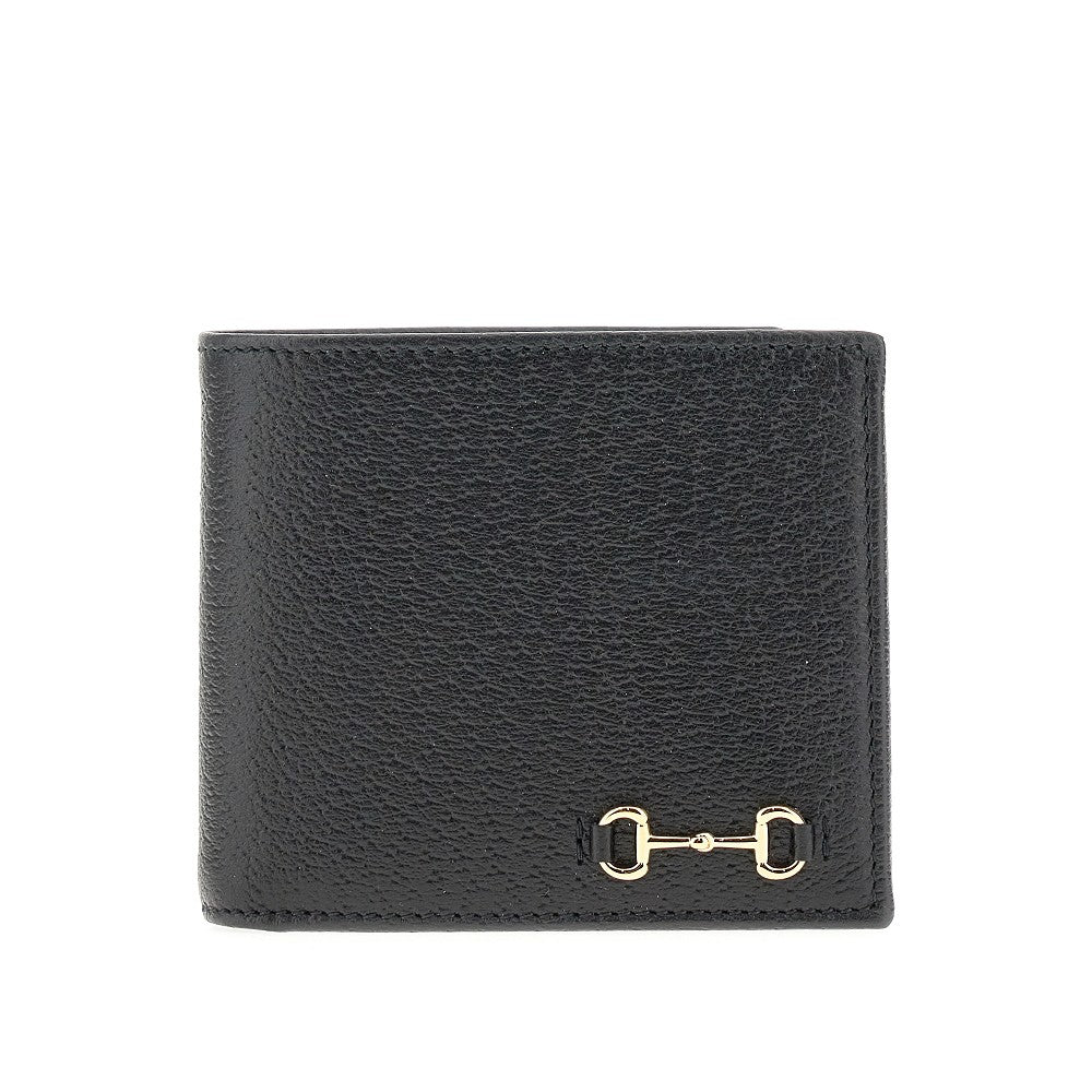 Horsebit leather bi-fold wallet