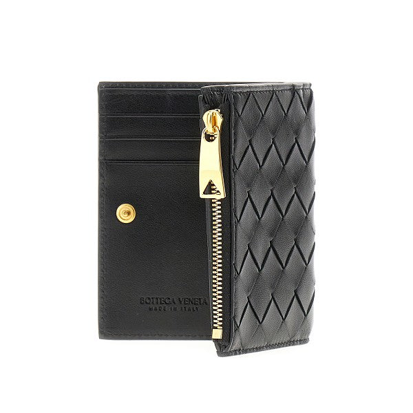 Portafoglio bi-fold in nappa Intrecciato