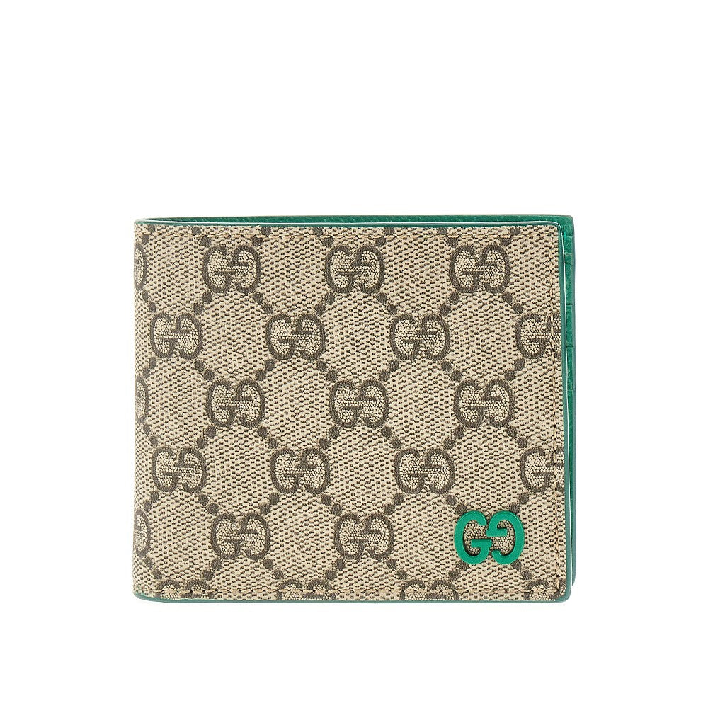 Portafoglio bi-fold con dettaglio GG smaltato
