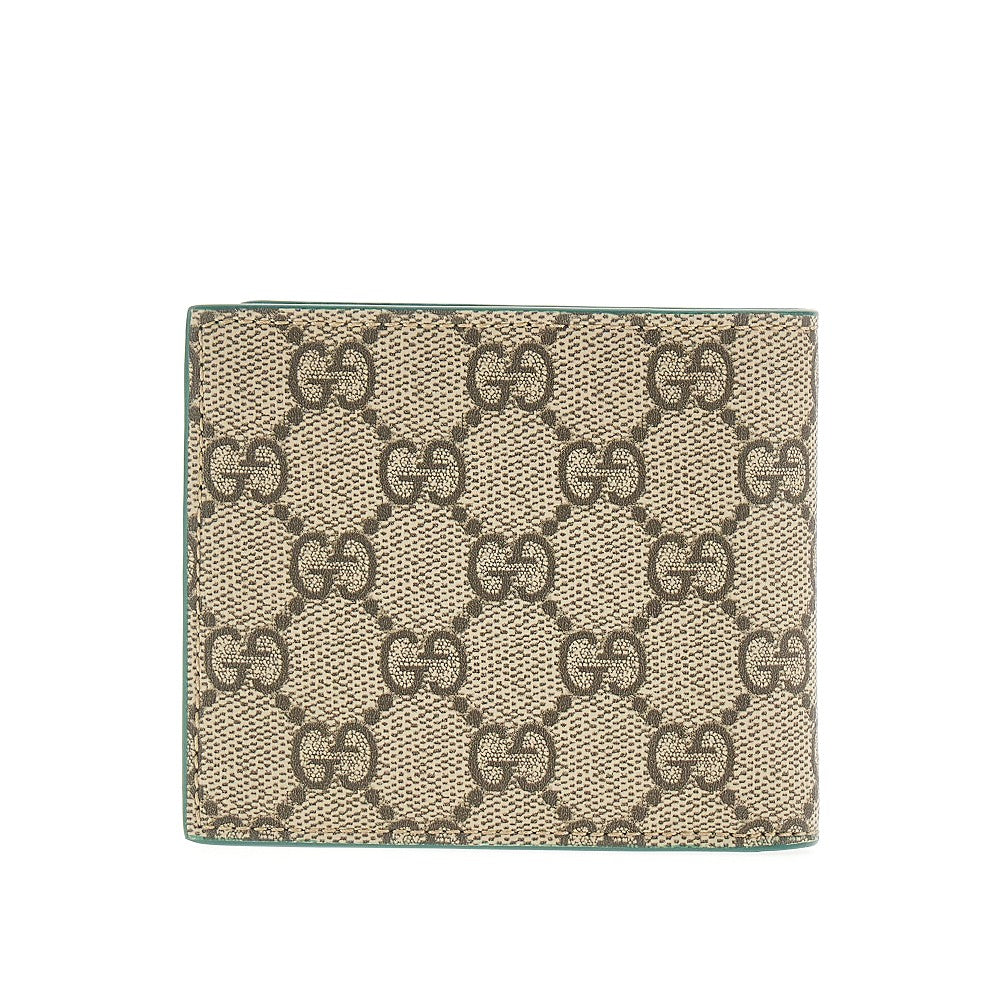 Portafoglio bi-fold con dettaglio GG smaltato