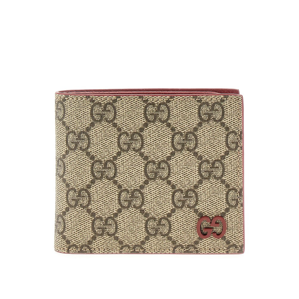 Portafoglio bi-fold con dettaglio GG smaltato