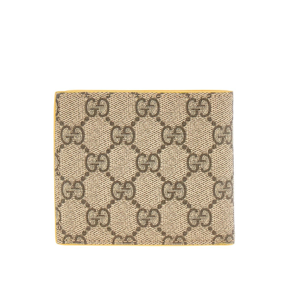 Portafoglio bi-fold con dettaglio GG smaltato