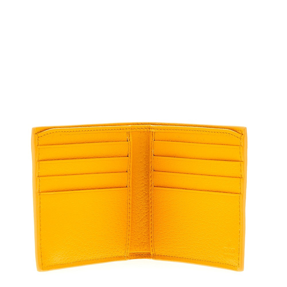 Portafoglio bi-fold con dettaglio GG smaltato