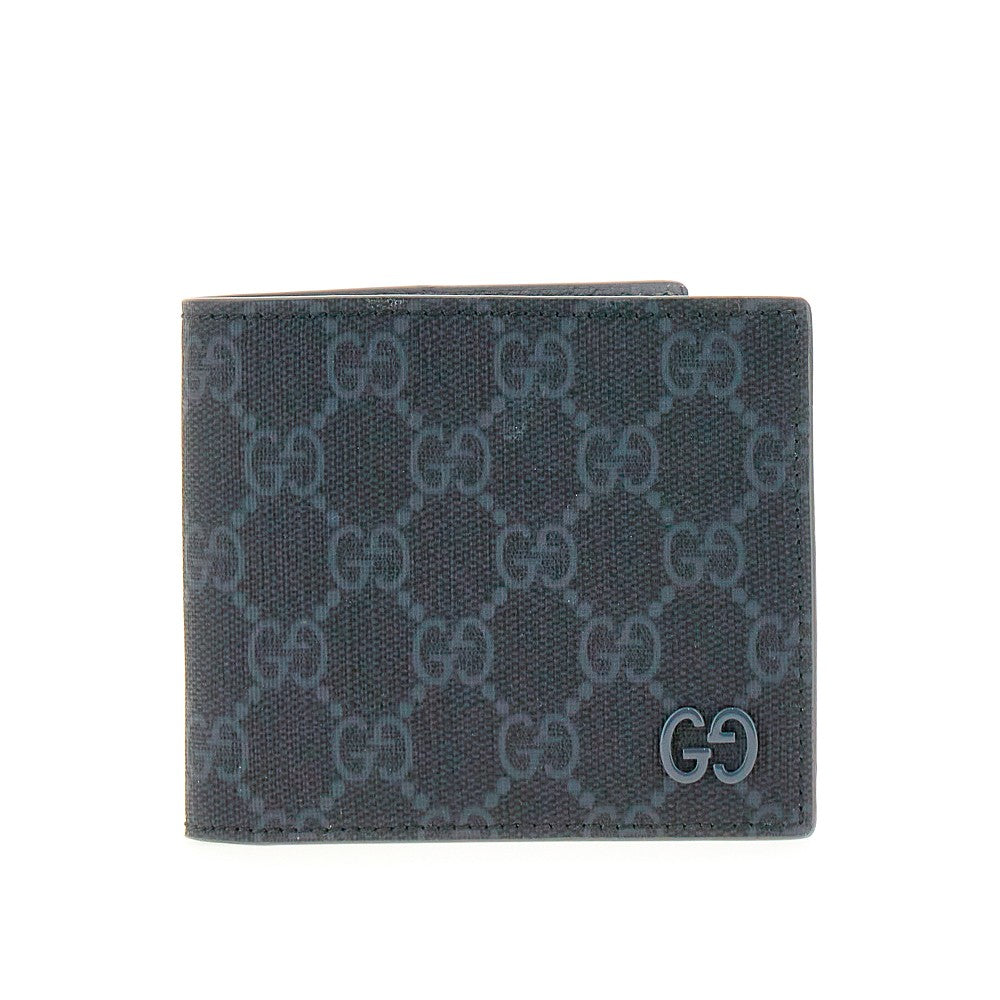 Portafoglio bi-fold con dettaglio GG smaltato