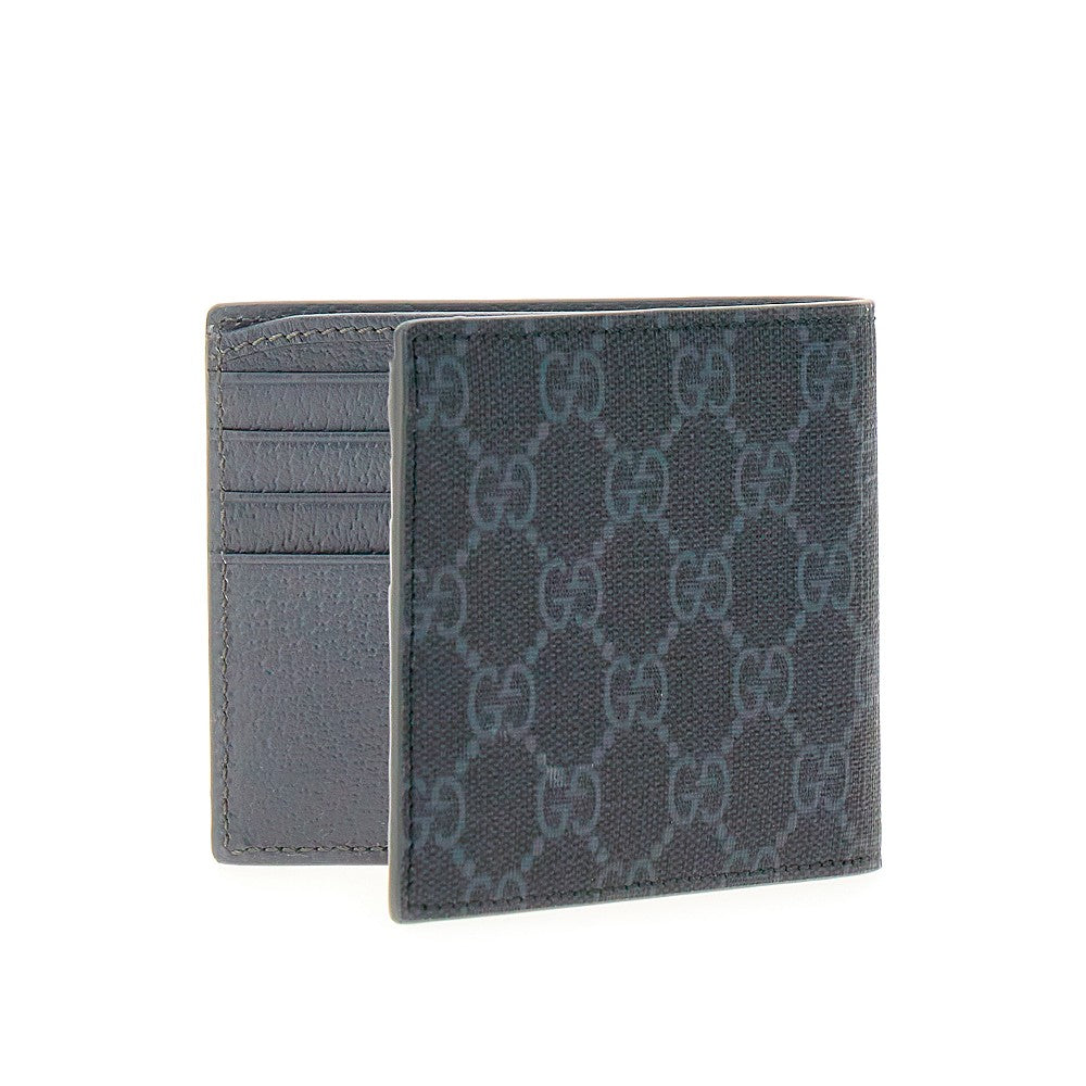 Portafoglio bi-fold con dettaglio GG smaltato