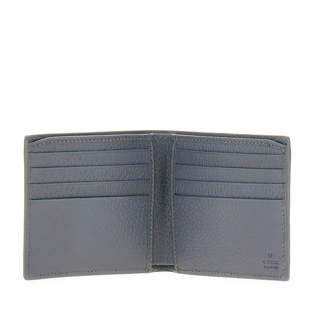 Portafoglio bi-fold con dettaglio GG smaltato