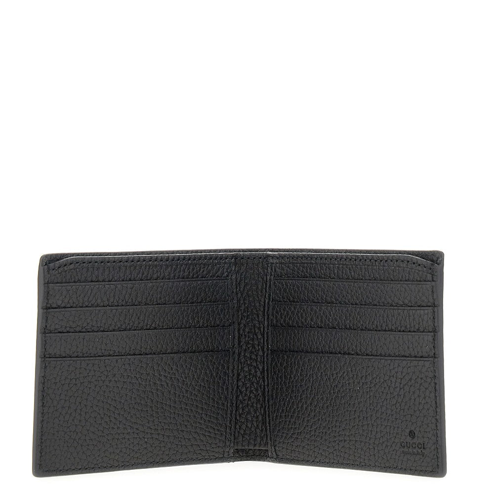 Grained leather bi-fold wallet