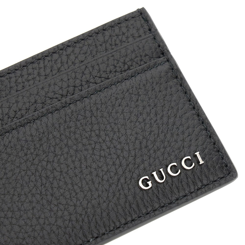 Logo grained leather cardholder