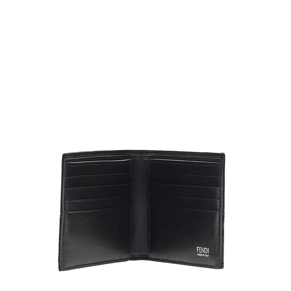 Portafoglio bi-fold FF jacquard