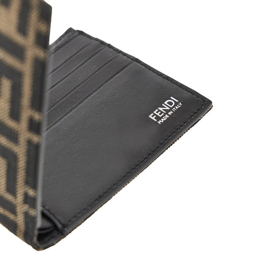 Portafoglio bi-fold FF jacquard