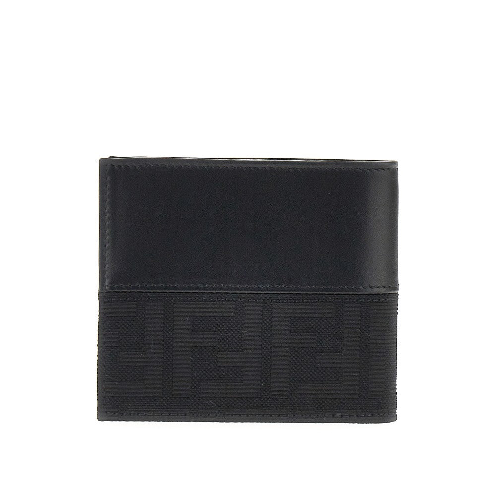 Portafoglio bi-fold FF jacquard