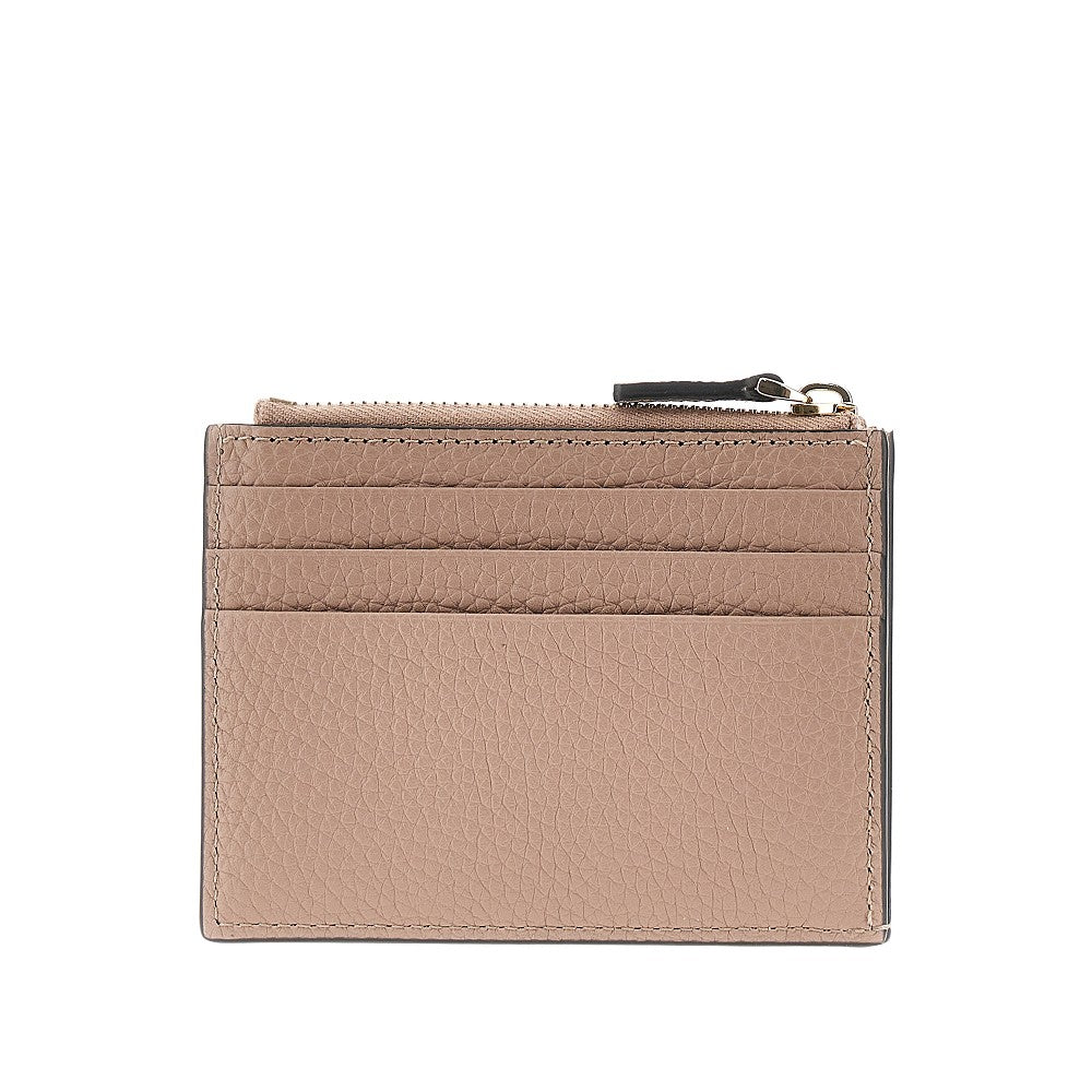 Portamonete 'Rockstud' in pelle granata