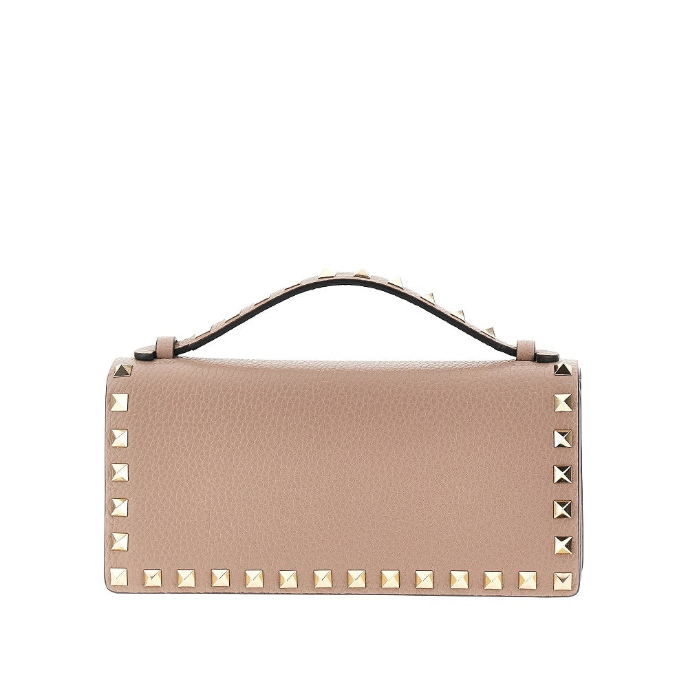 Pochette Rockstud in pelle granata
