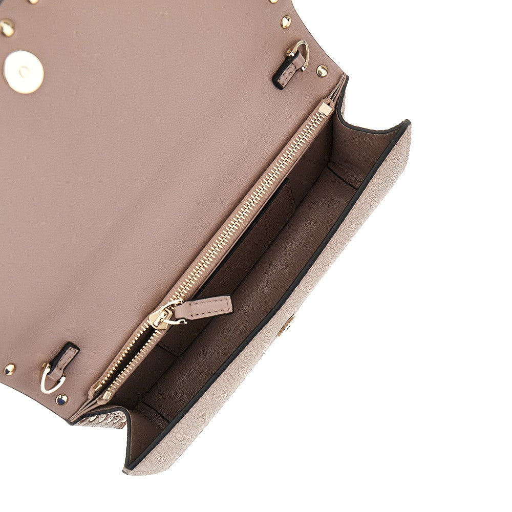 Grained leather Rockstud pouch