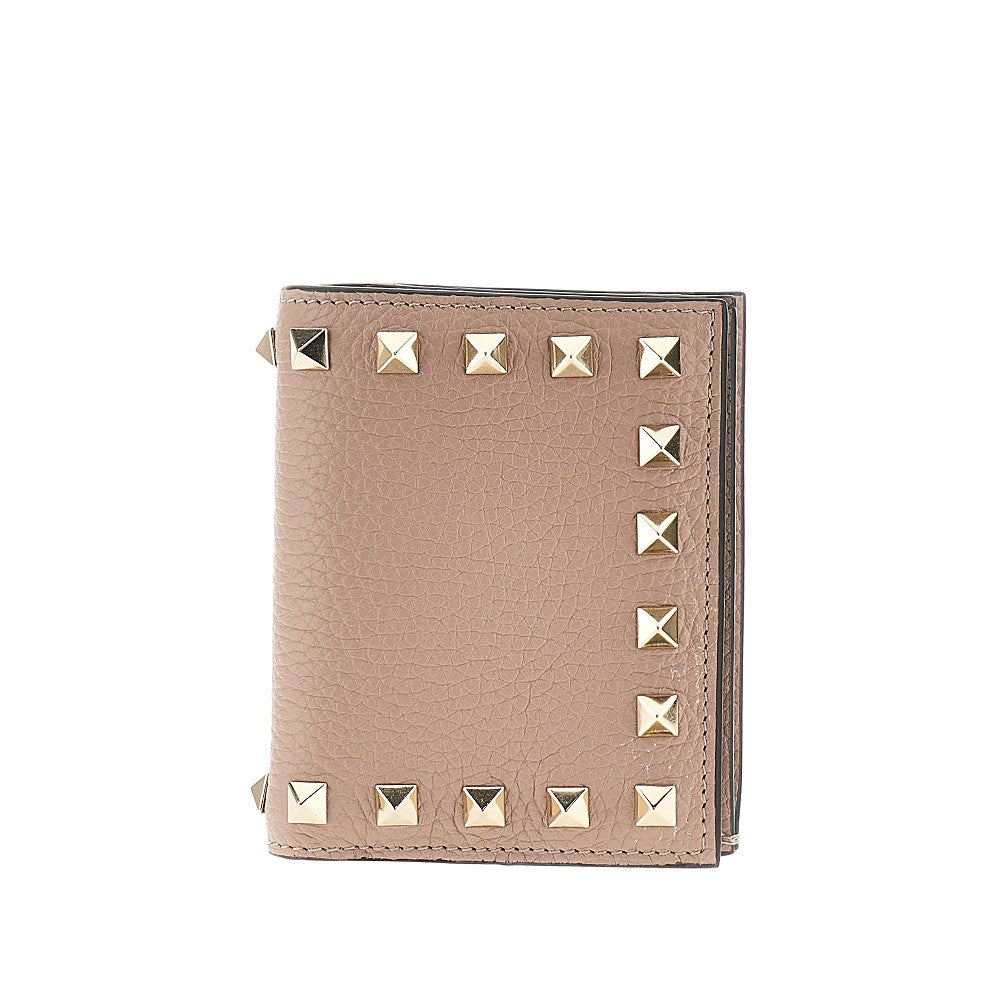 'Rockstud' leather bi-fold wallet