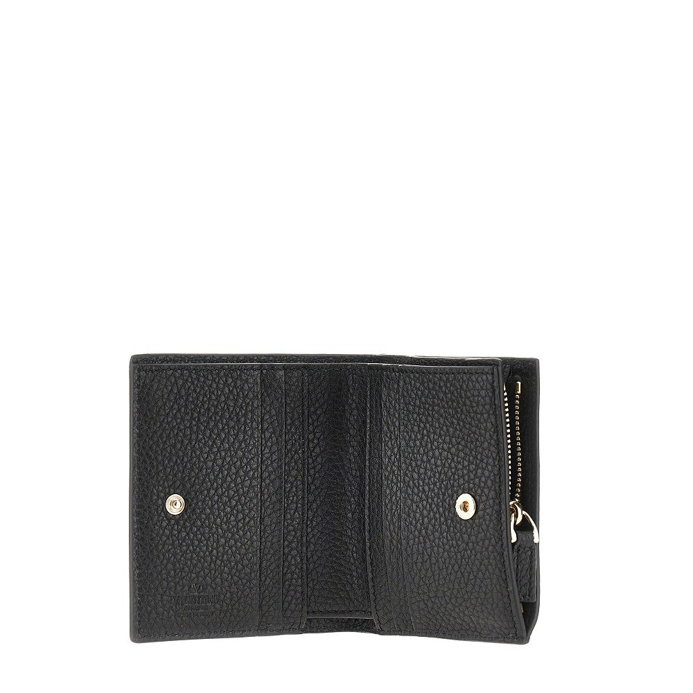 'Rockstud' leather bi-fold wallet