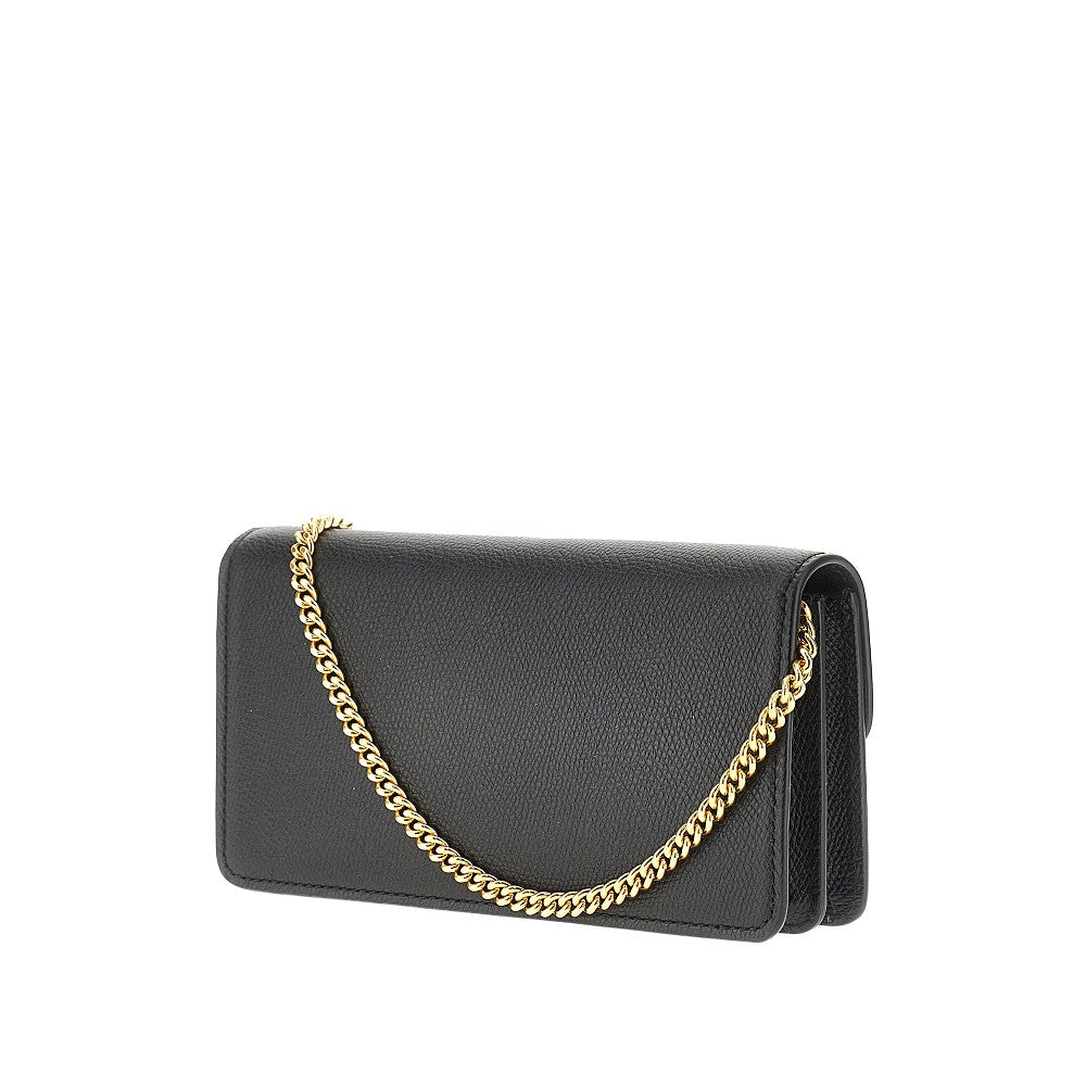 Pochette VLogo Signature in pelle granata