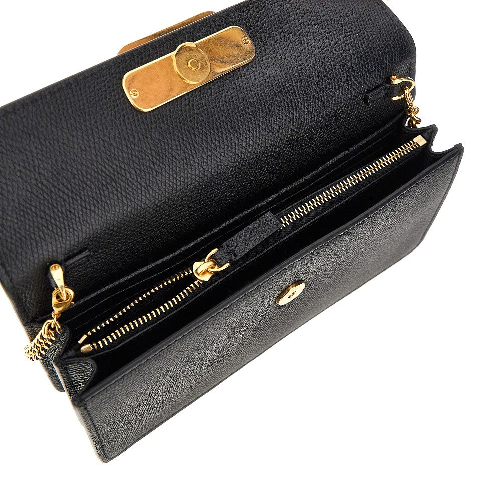 Pochette VLogo Signature in pelle granata