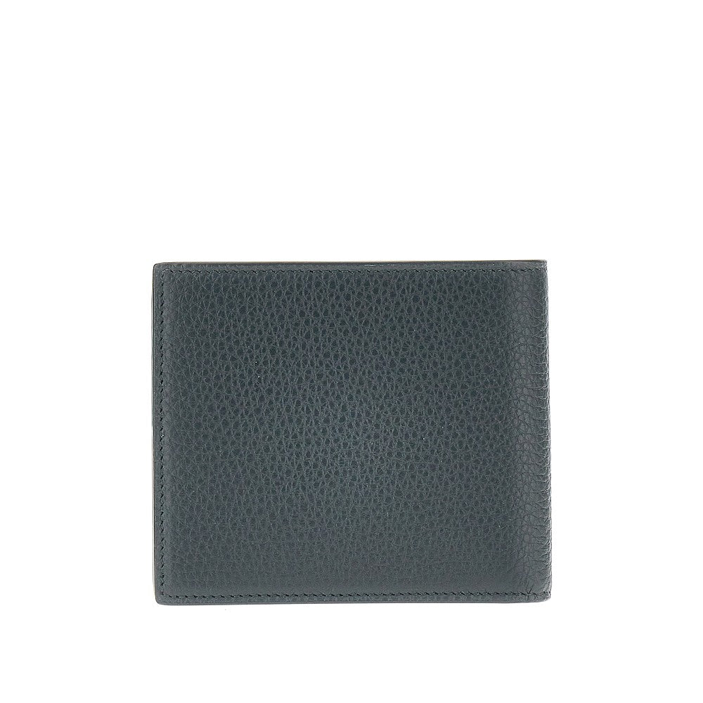 Grained leather bi-fold wallet