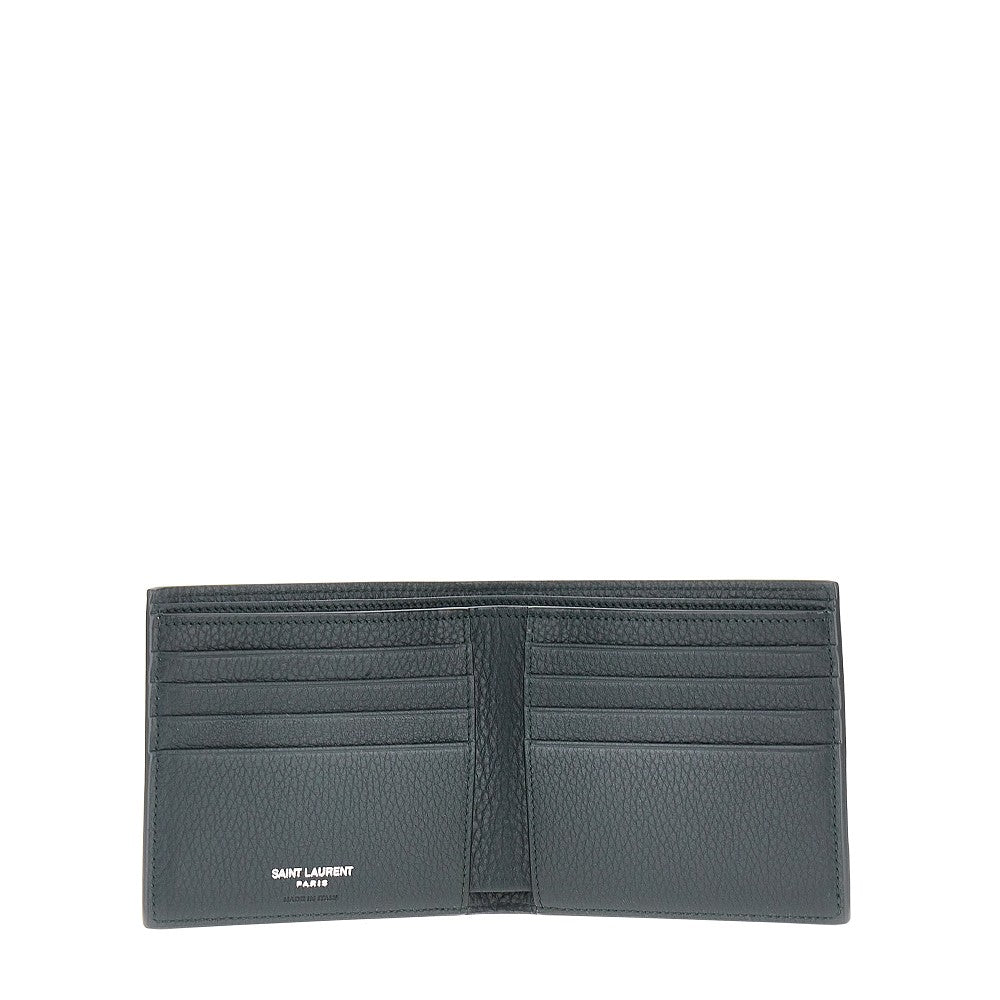 Grained leather bi-fold wallet