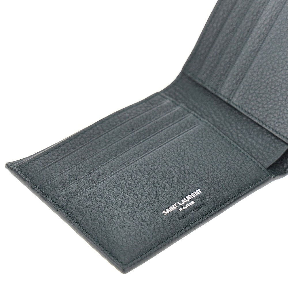 Grained leather bi-fold wallet