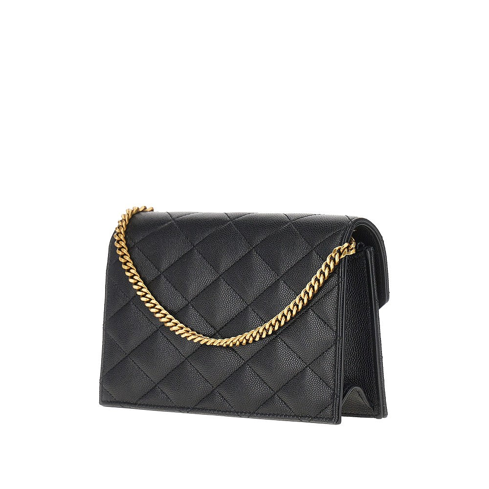 Quilted leather 'Paris' clutch with chain