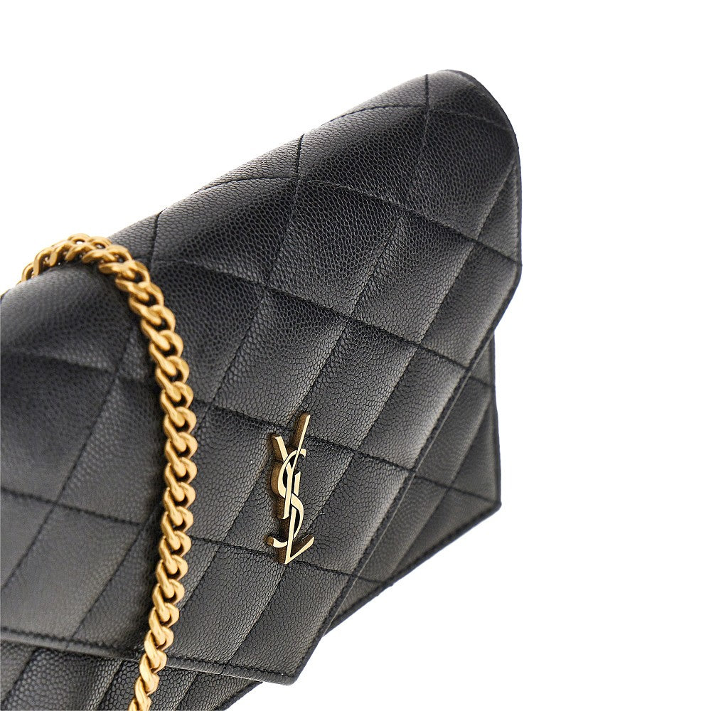 Quilted leather 'Paris' clutch with chain