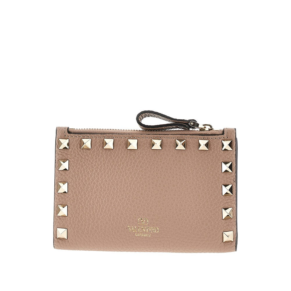 Leather 'Rockstud' bi-fold carholder