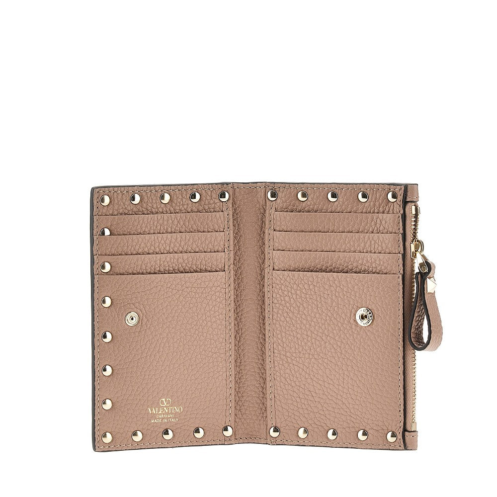 Leather 'Rockstud' bi-fold carholder