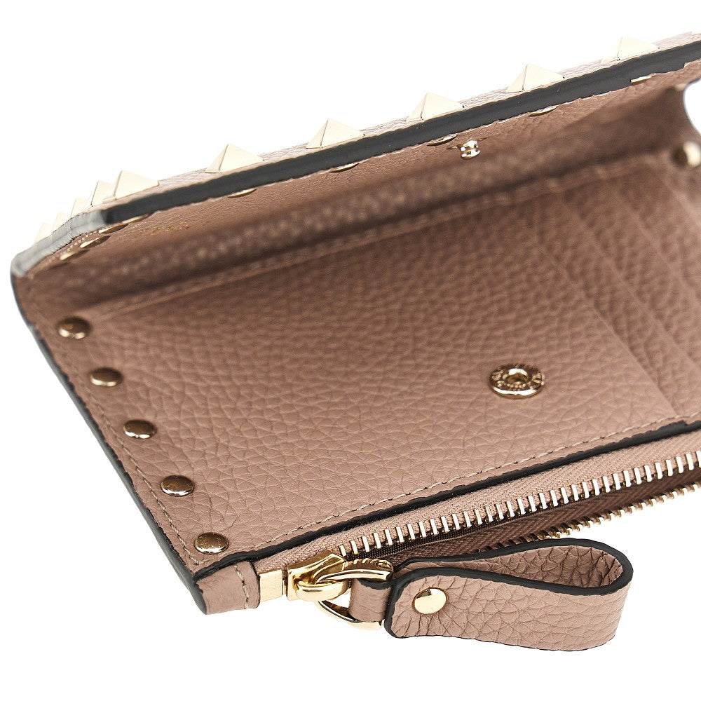 Leather 'Rockstud' bi-fold carholder