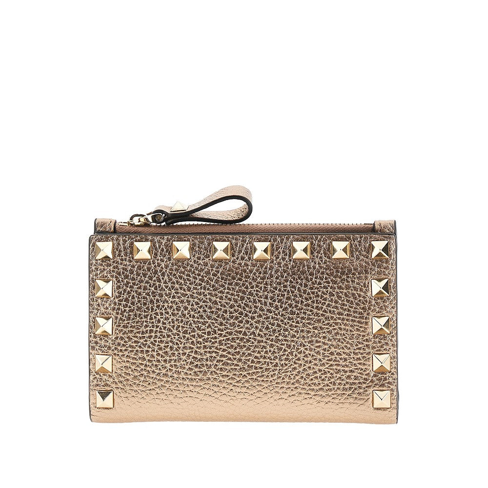 Leather 'Rockstud' bi-fold carholder