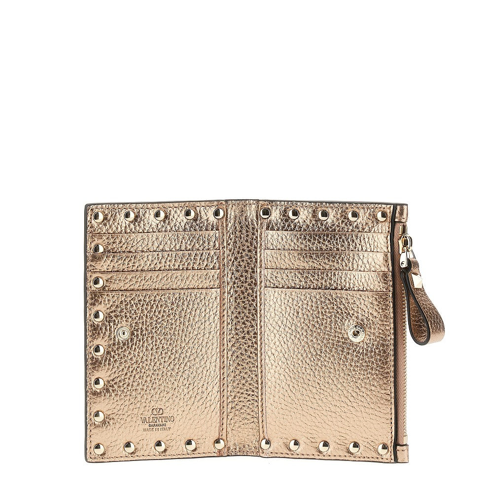 Leather 'Rockstud' bi-fold carholder
