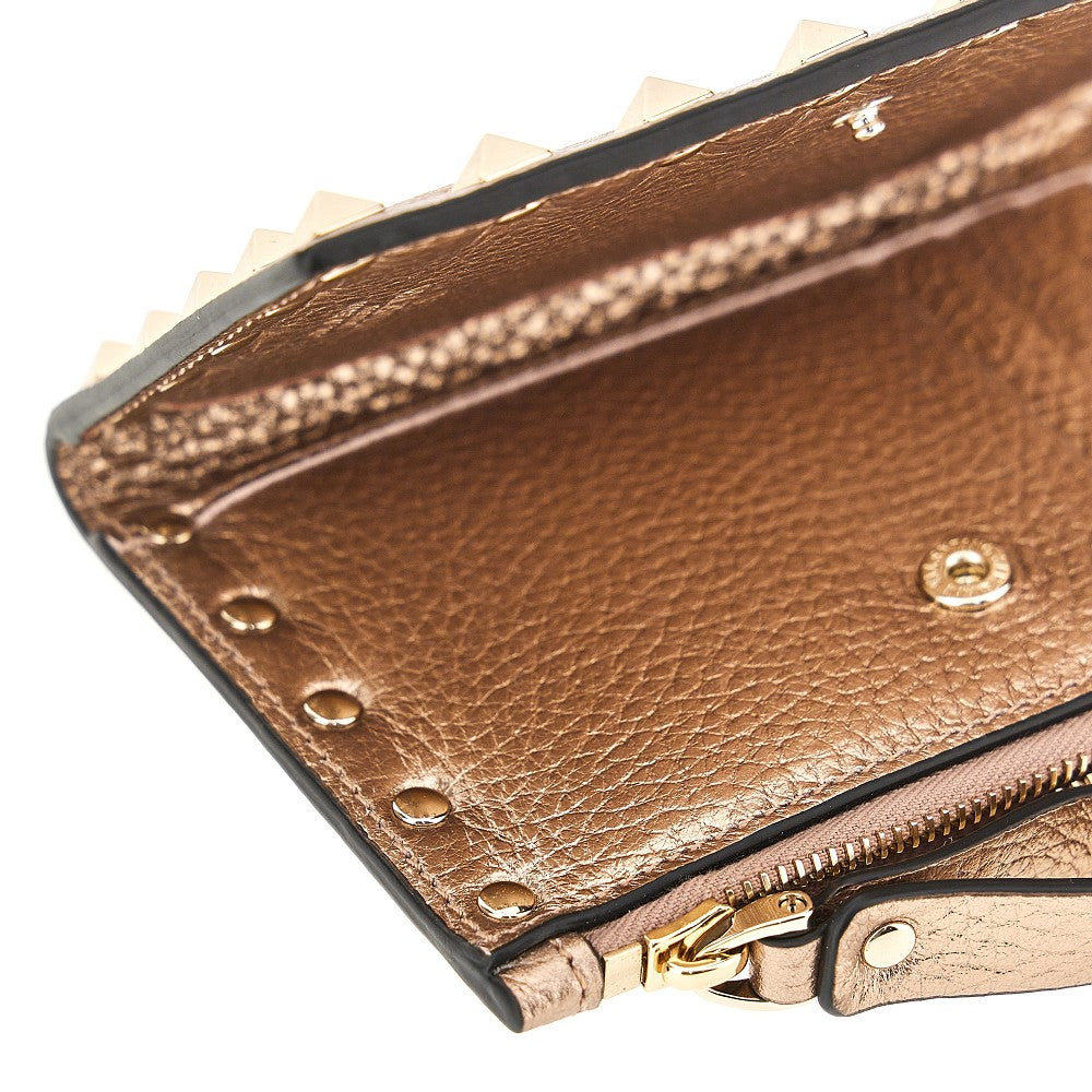 Leather 'Rockstud' bi-fold carholder