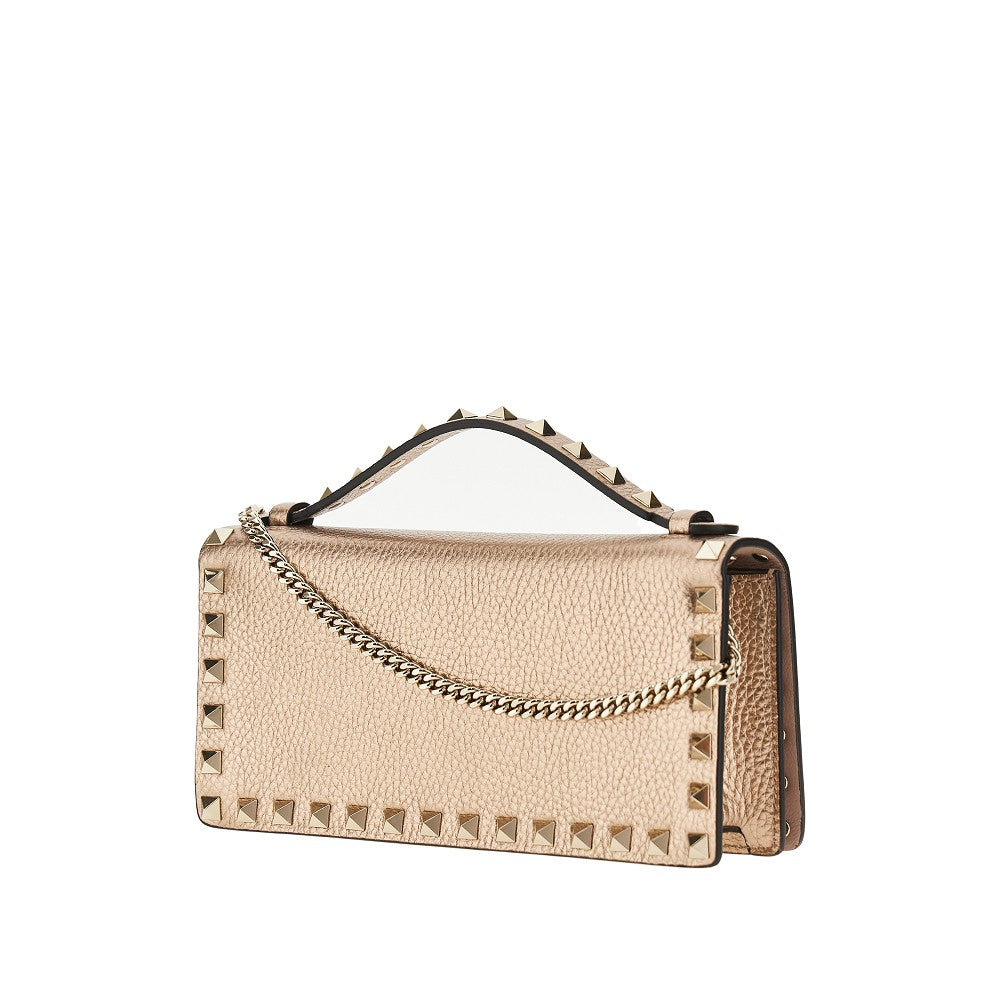 'Rockstud' clutch wallet with chain