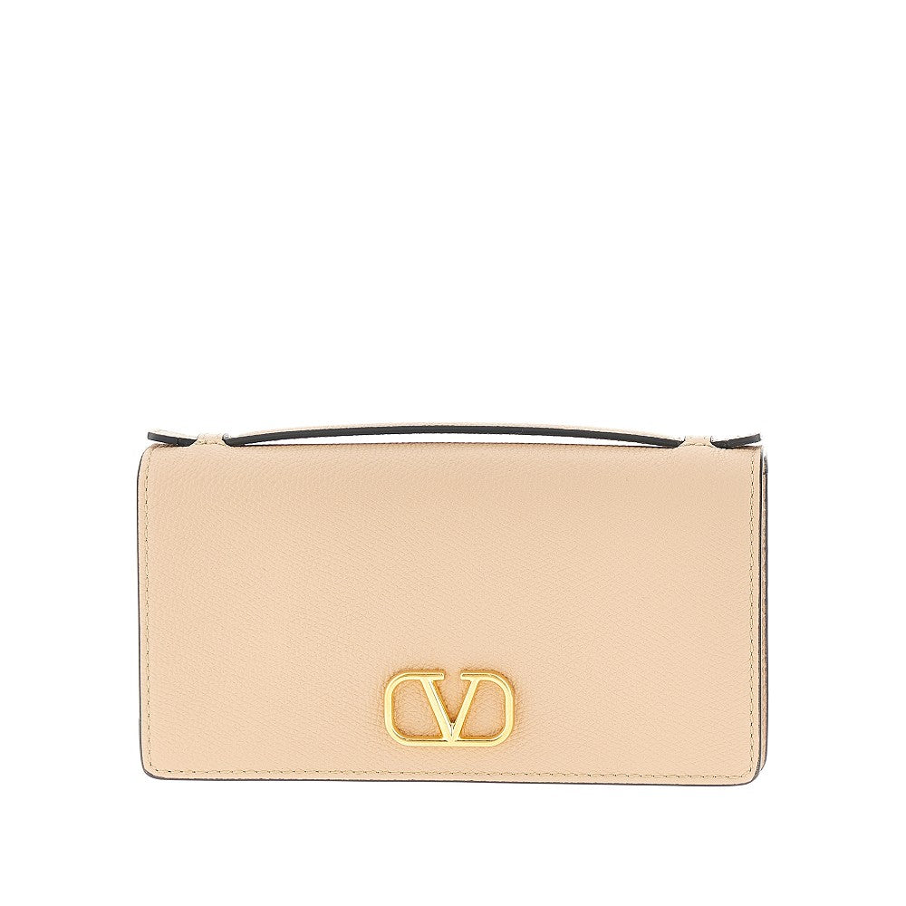 'VLogo Signature' leather pouch