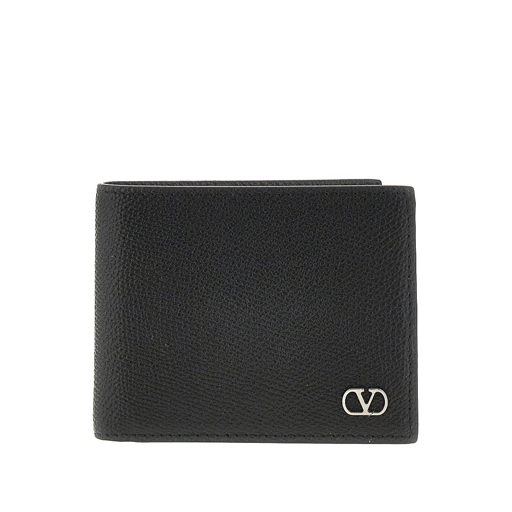 Grained leather bi-fold wallet