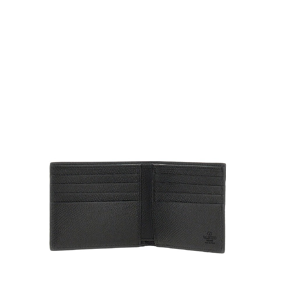 Grained leather bi-fold wallet
