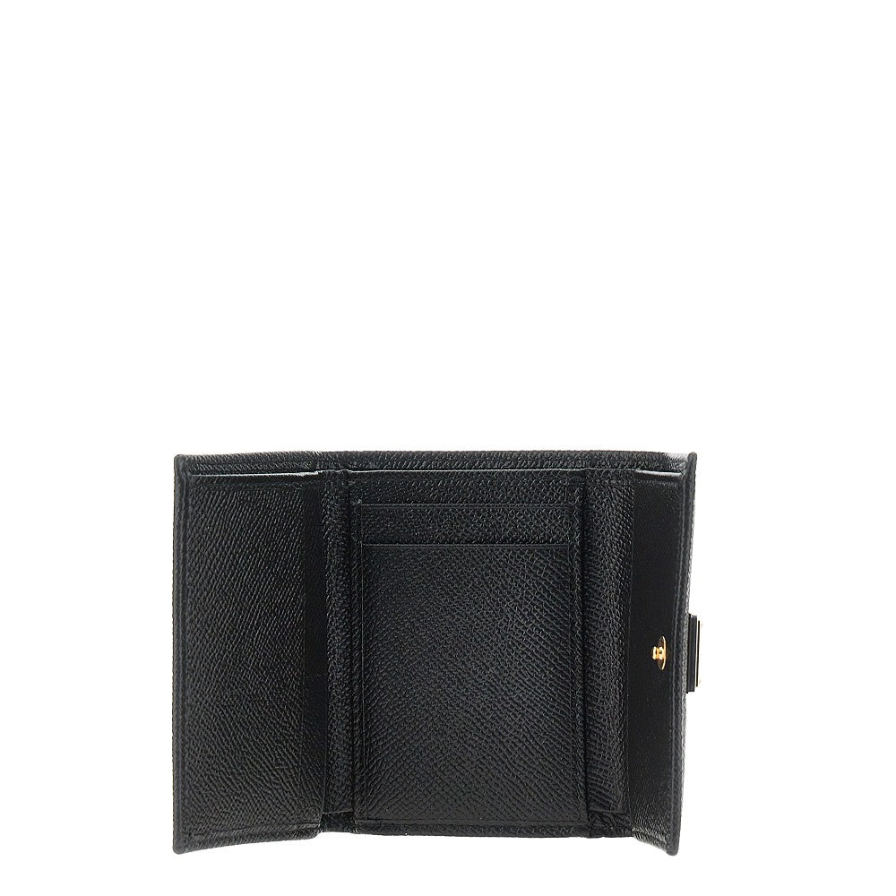 Dauphine leather french flap wallet