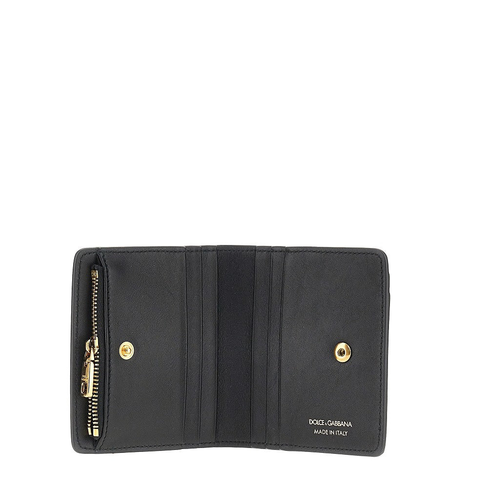 Leather bi-fold cardholder with logo