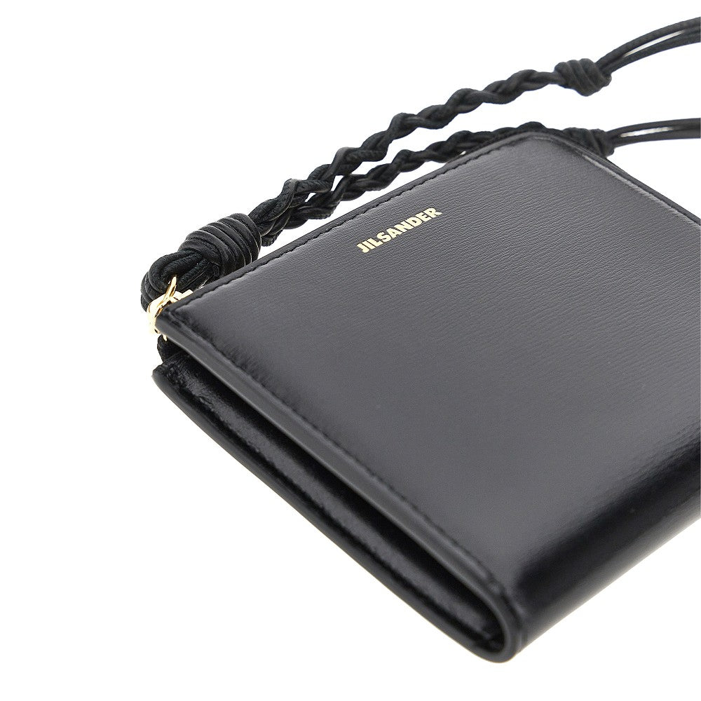 Portacarte con zip 'Tangle' in pelle