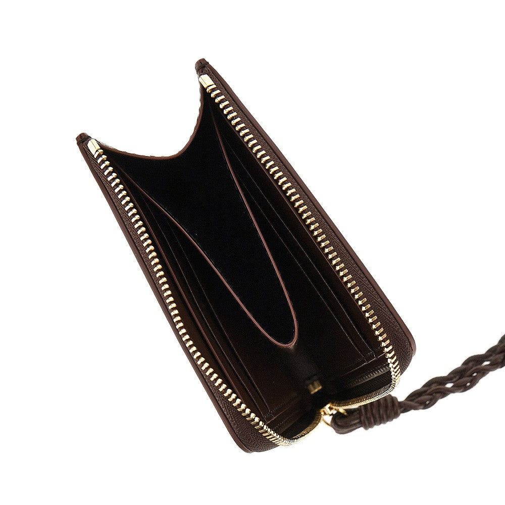 Portacarte con zip 'Tangle' in pelle