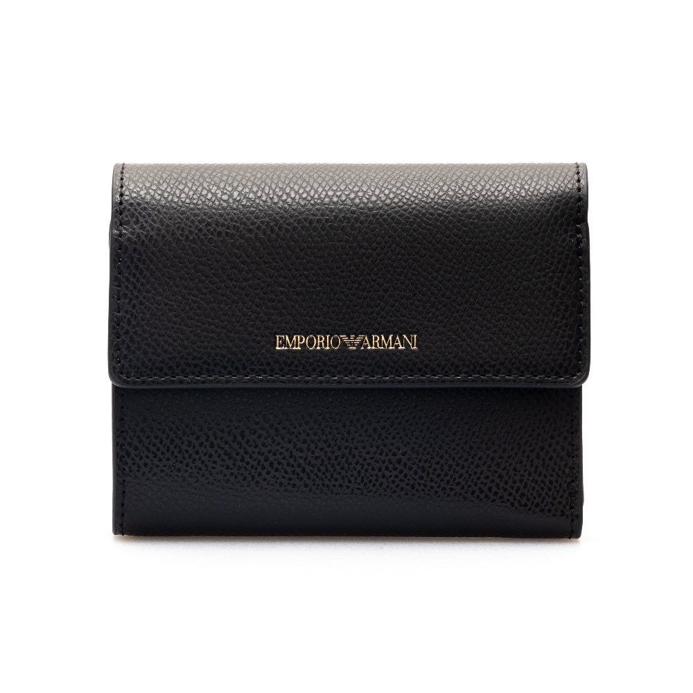 Faux leather bi-fold wallet with flap